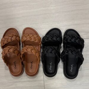 Qupid  braided sandals